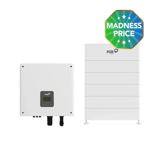FOXESS H1(G2) 5kW hybrid inverter with dual CTs and 41.76kWh CQ7(V6) battery storage system for new installations or AC-coupled single-phase residential properties.