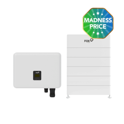 FOXESS H3 9.9kW hybrid inverter with 6 CTs and 41.76kWh CQ7(V6) battery storage system for new installations or AC-coupled three-phase residential properties.