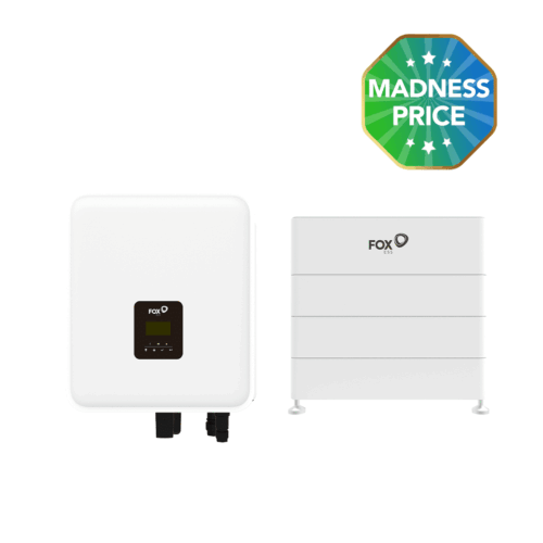 FOXESS KH 9.9kW hybrid inverter with dual CTs and 27.84kWh CQ7 battery storage system for new installations or AC-coupled single-phase residential properties.